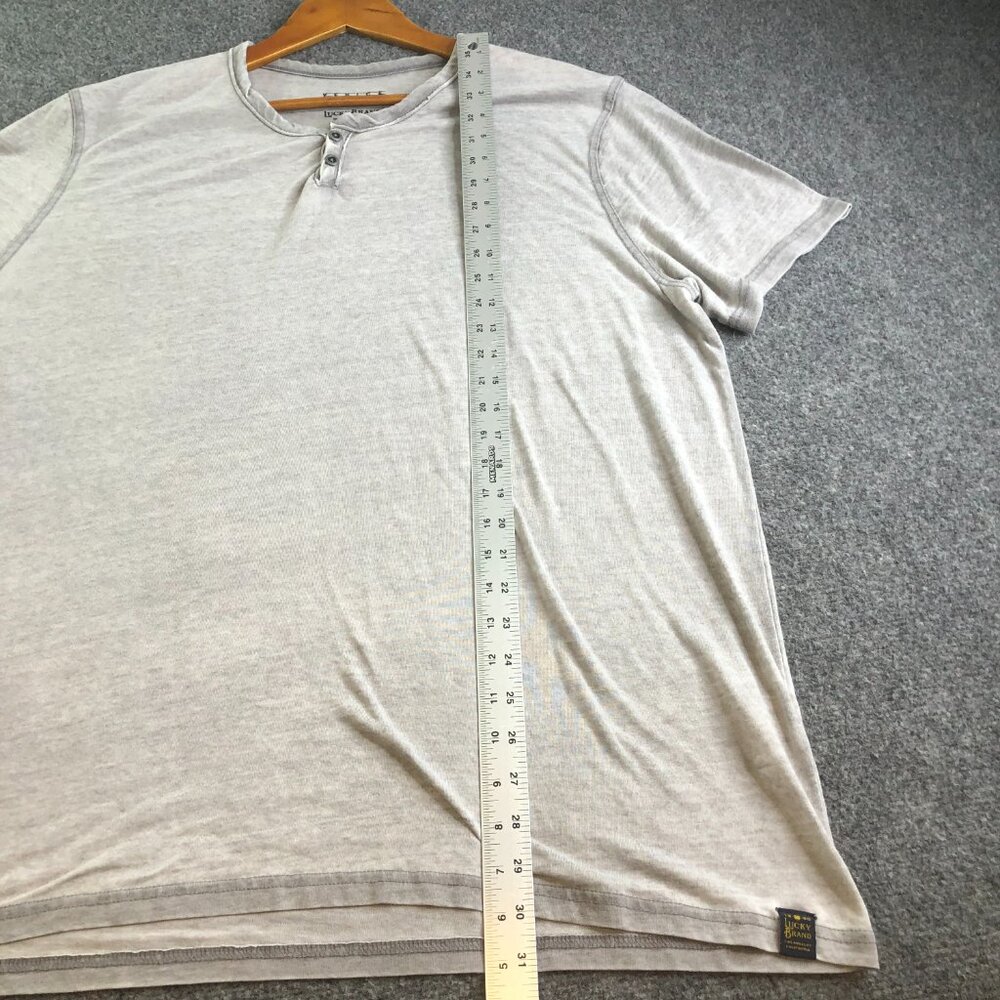 Lucky Brand Shirt Mens XXL Gray Short Sleeve Venice Burnout Baja - Picture 5 of 8